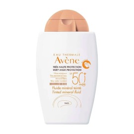 Avene Fluide Mineral Teinte SPF50+ Αντιηλιακή Κρέμα Προσώπου με Χρώμα για το μη Ανεκτικό & Ευαισθητο Δέρμα στα Χημικά Φίλτρα & τα Αρώματα, 40ml