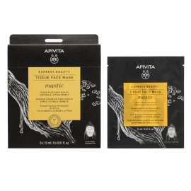 Apivita Express Beauty Tissue Face Mask Mastic Μάσκα Προσώπου Με Μαστίχα Για Σύσφιξη & Αίσθηση Lifting, 15ml