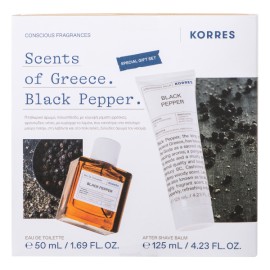 Korres Scents of Greece Special Gift Set Black Pepper Eau de Toilette Ανδρικό Άρωμα, 50ml & Aftershave Balm Γαλάκτωμα για μετά το Ξύρισμα, 125ml