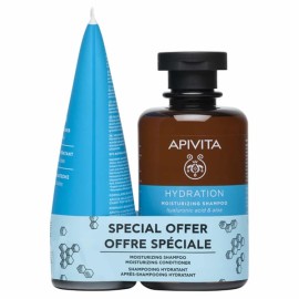 Apivita Hydration Promo Moisturizing Shampoo Σαμπουάν Ενυδάτωσης, 250ml & Moisturizing Conditioner Μαλακτική Κρέμα Ενυδάτωσης, 150ml, 1σετ