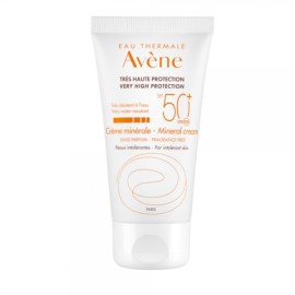 Avene Eau Thermale Creme Minerale SPF50+ Αντιηλιακή Κρέμα Προσώπου για το μη ανεκτικό & ευαισθητοποιημένο δέρμα, χωρίς Άρωμα, 50ml