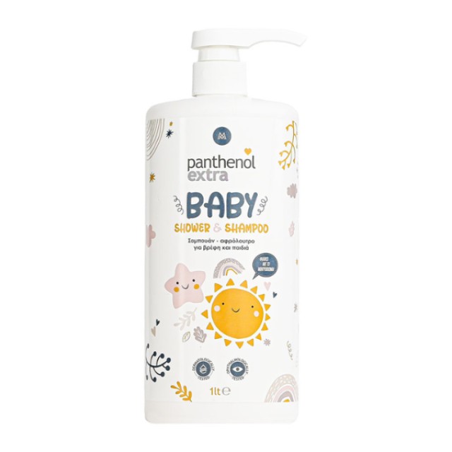 Panthenol Extra Baby Mild 2 in 1 Shampoo & Bath, Σαμπουάν - Αφρόλουτρο για βρέφη & παιδιά,1l